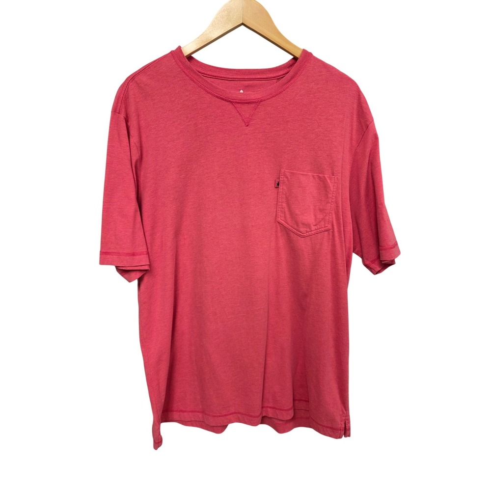 johnnie-O Pocket Tee Men Large Pink Short Sleeve Cotton Blend Casual Prep Shirt